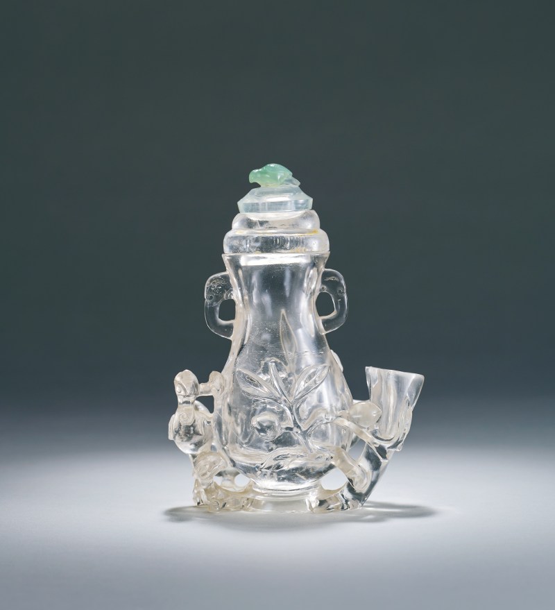 清 水晶凤凰寿桃尊