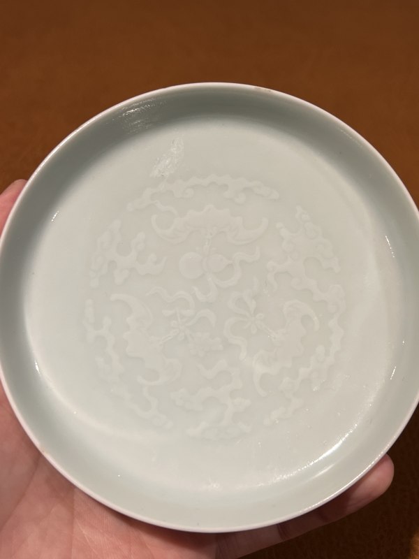 清乾隆 粉青釉模印龙纹膛锣洗 - 图4