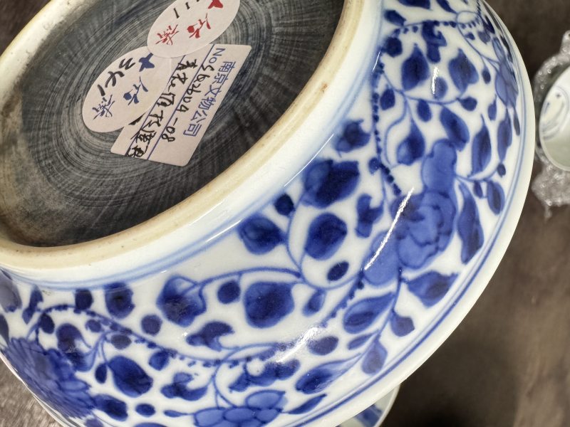 清 青花团菊纹盘 - 图9