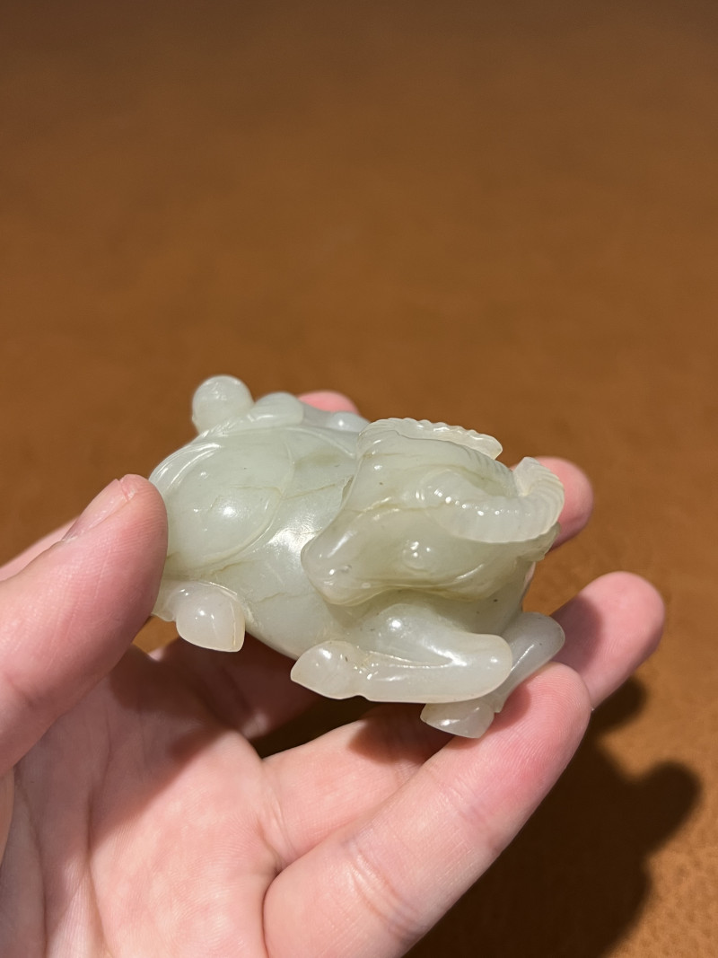 清 白玉牧童戏牛摆件 - 图6