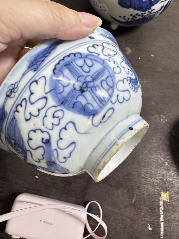 清 青花狮子绣球纹碗一对 - 图19