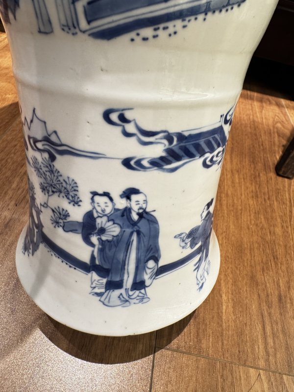 清 青花人物故事纹凤尾尊 - 图17