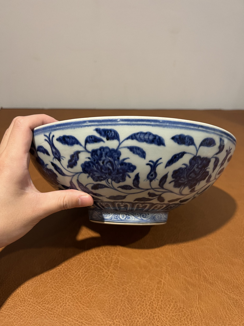 明宣德 青花缠枝莲纹大碗 - 图4