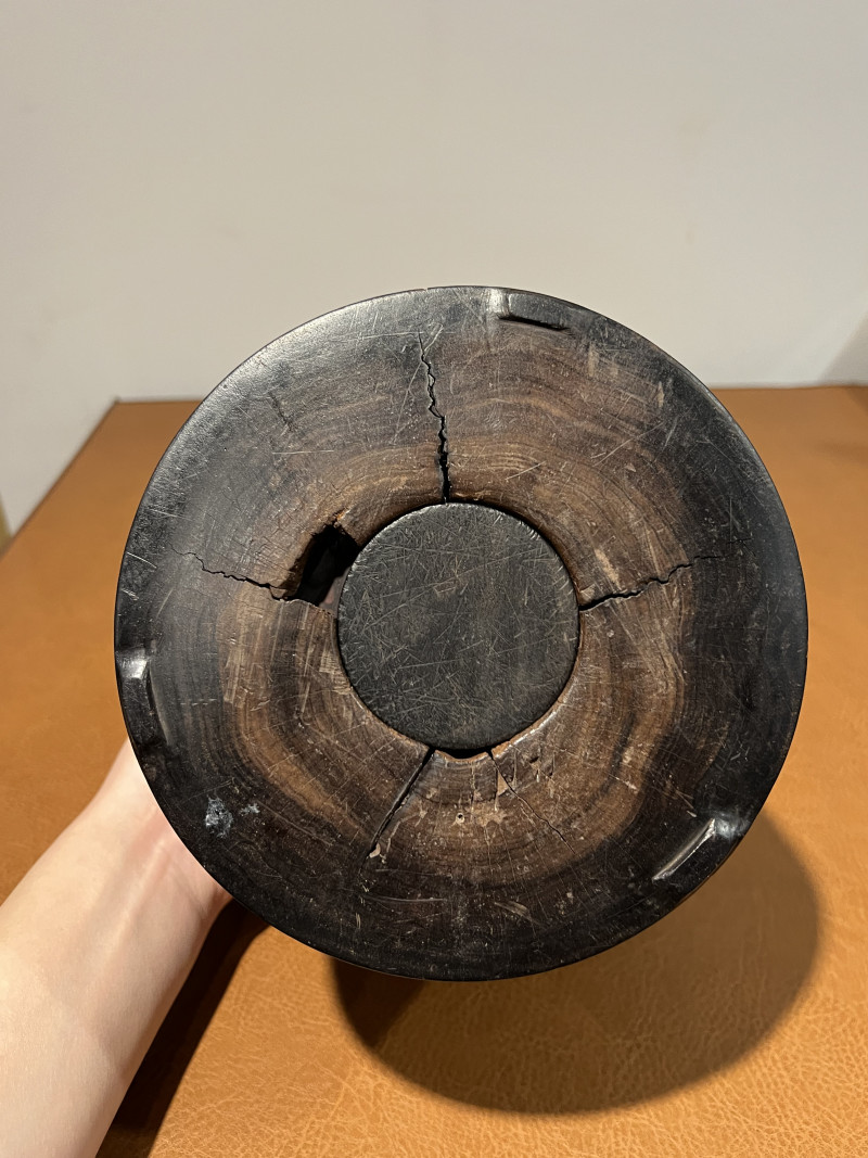 明 紫檀素胎三足笔筒 - 图11