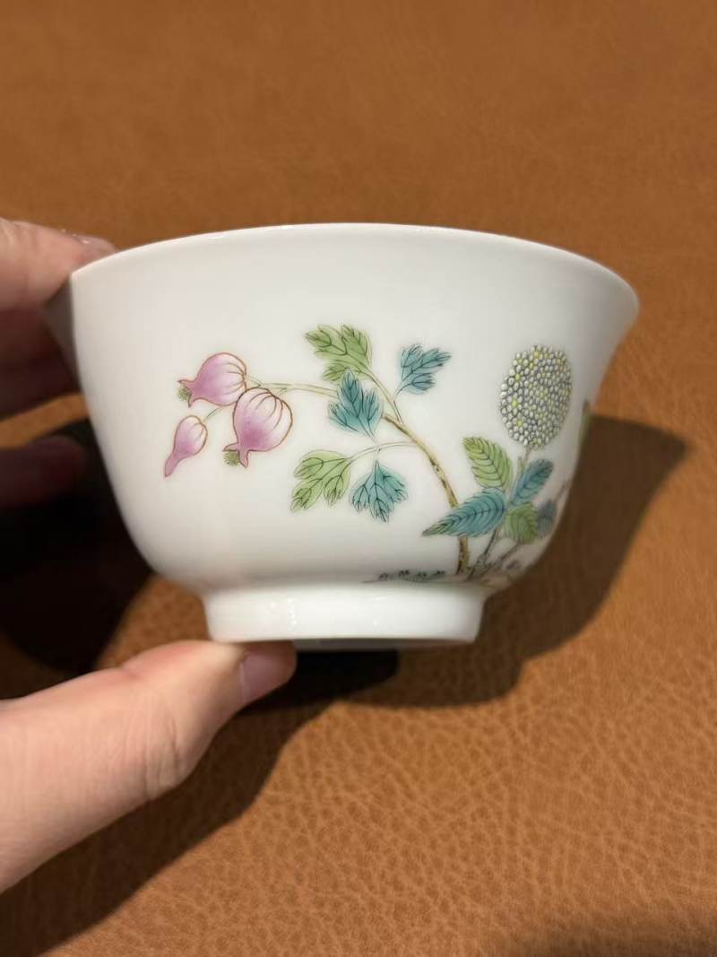 清道光 粉彩绣球花卉纹碗 - 图5