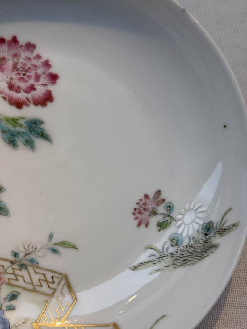 清雍正 粉彩花卉纹盘(一对) - 图8