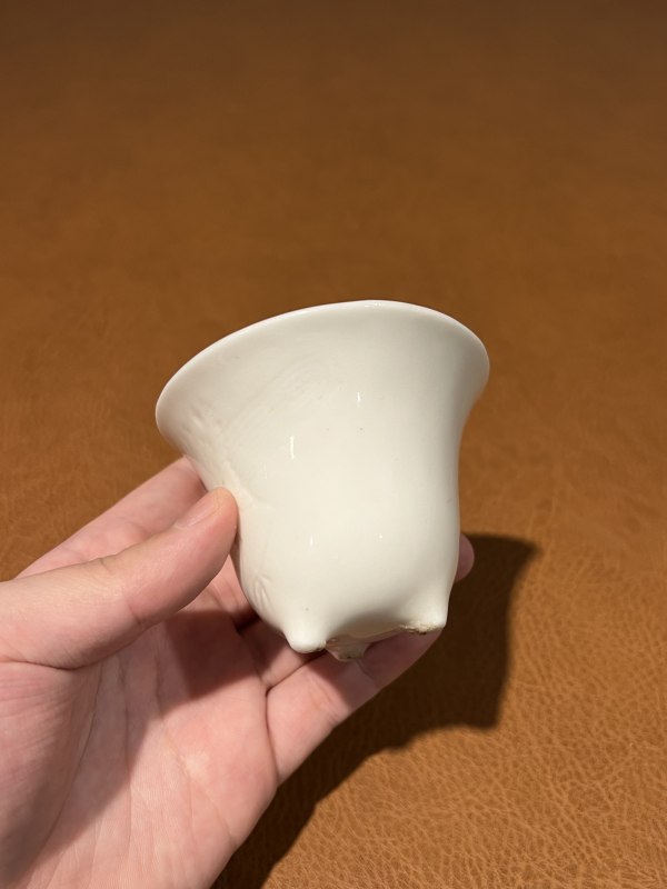 十七世纪 德化乳足琴鹤诗文杯 - 图4