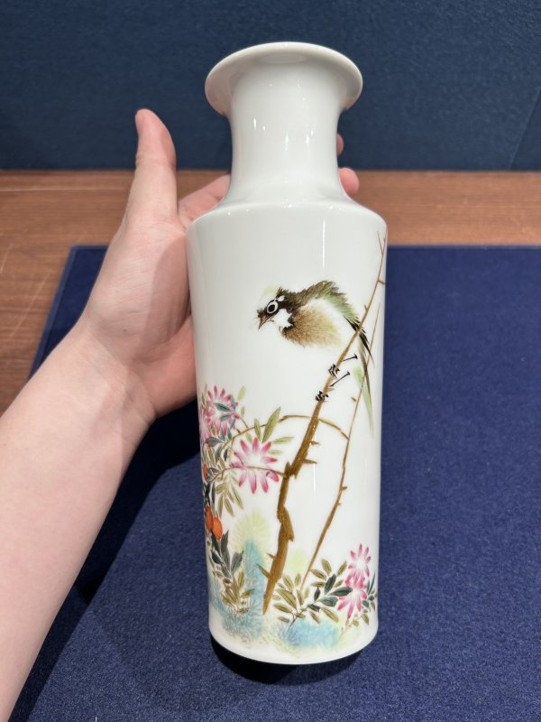 民国 粉彩花鸟图瓶 - 图2