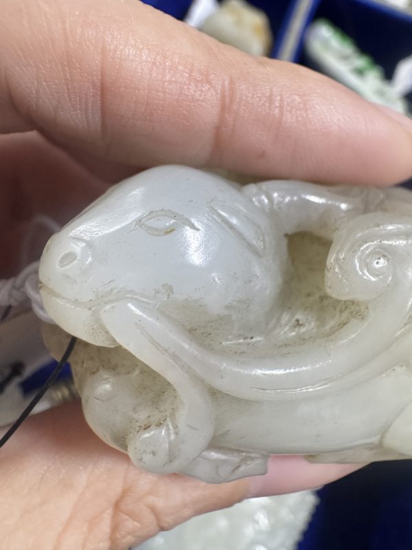清 玉鹿衔灵芝 - 图4