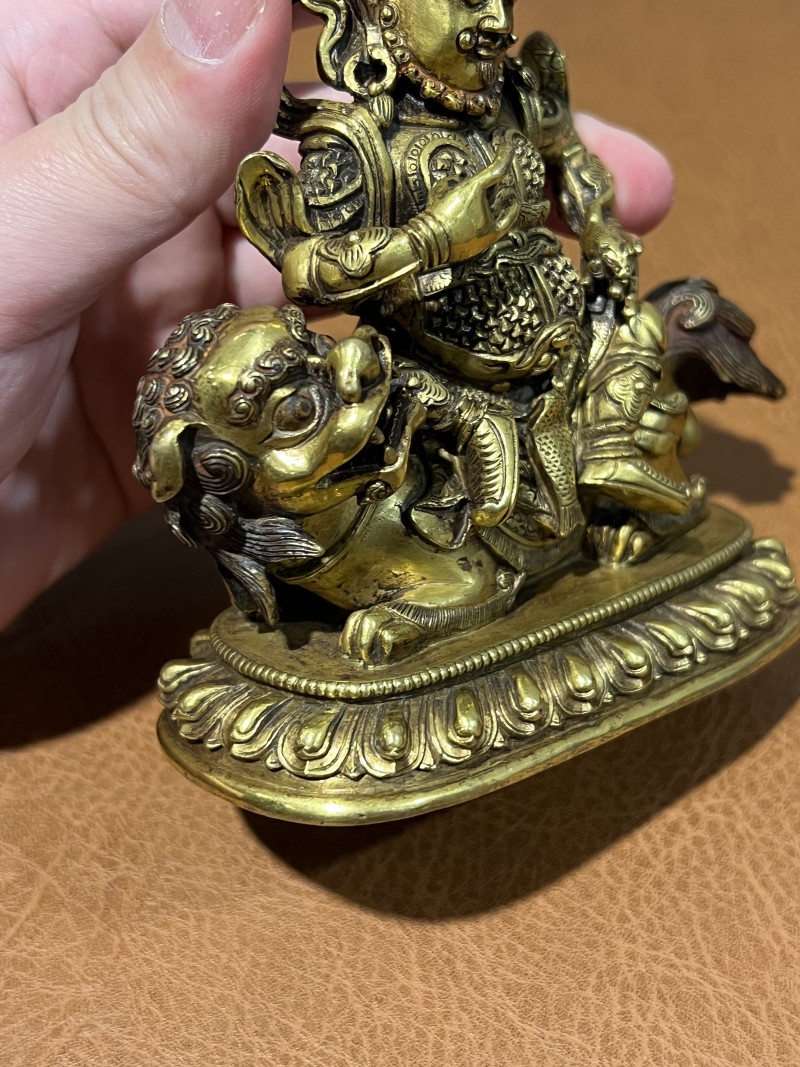 清乾隆 铜鎏金财宝天王 - 图9