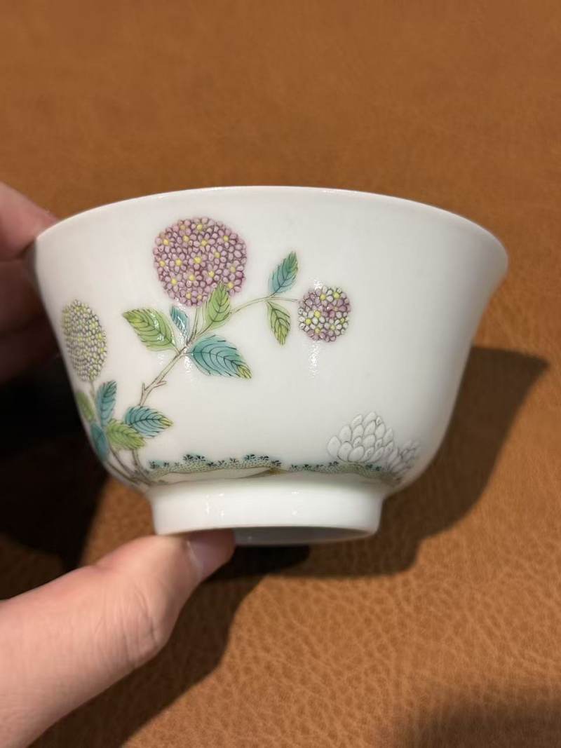 清道光 粉彩绣球花卉纹碗 - 图6