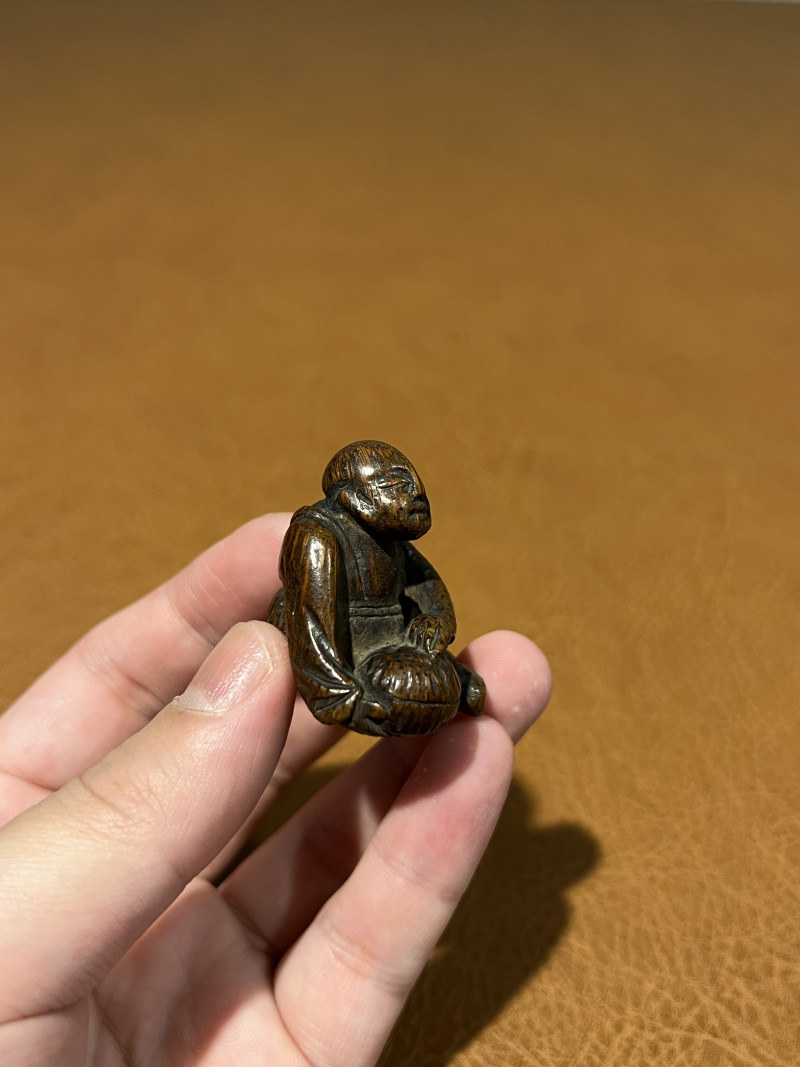 十七世纪 竹雕人物坐像 - 图5