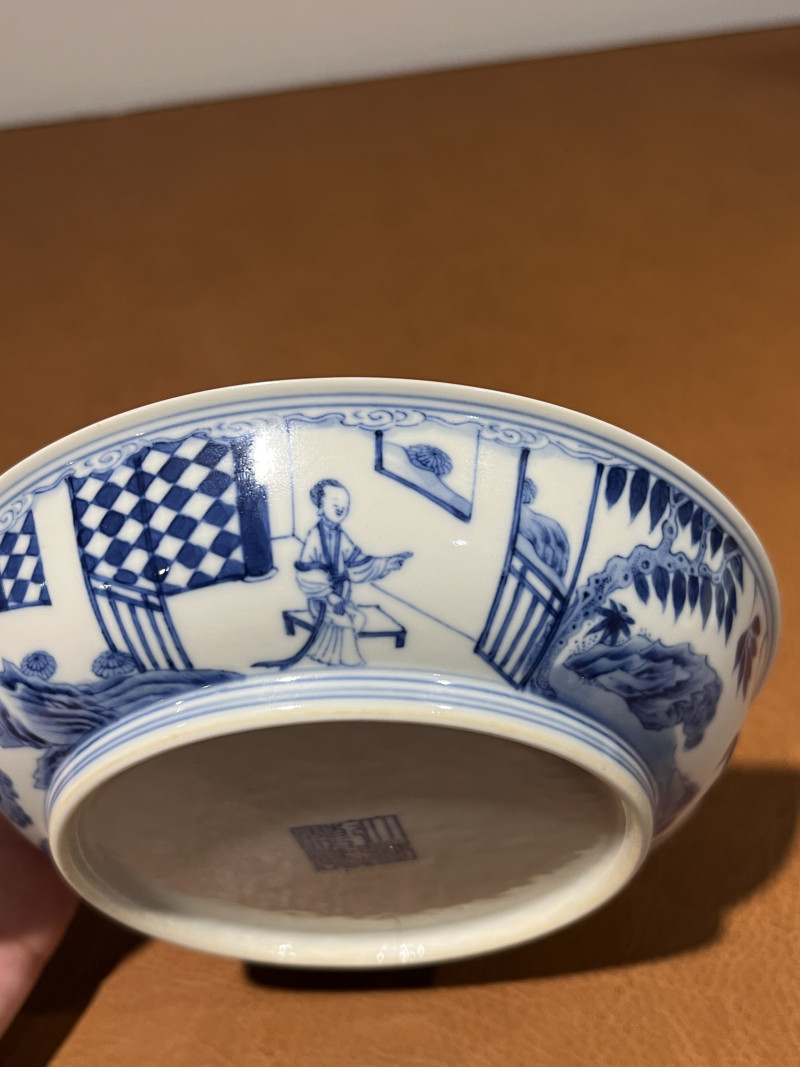 清乾隆 青花岁寒三友纹盘 - 图6