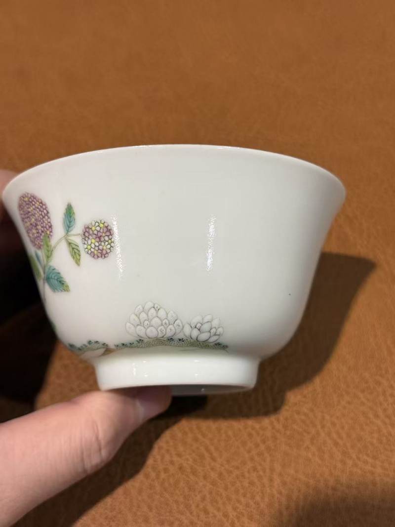 清道光 粉彩绣球花卉纹碗 - 图7