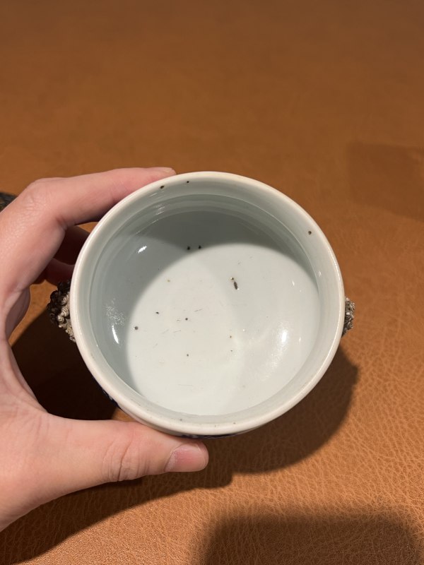十七世纪 青花团花双狮耳炉 - 图2