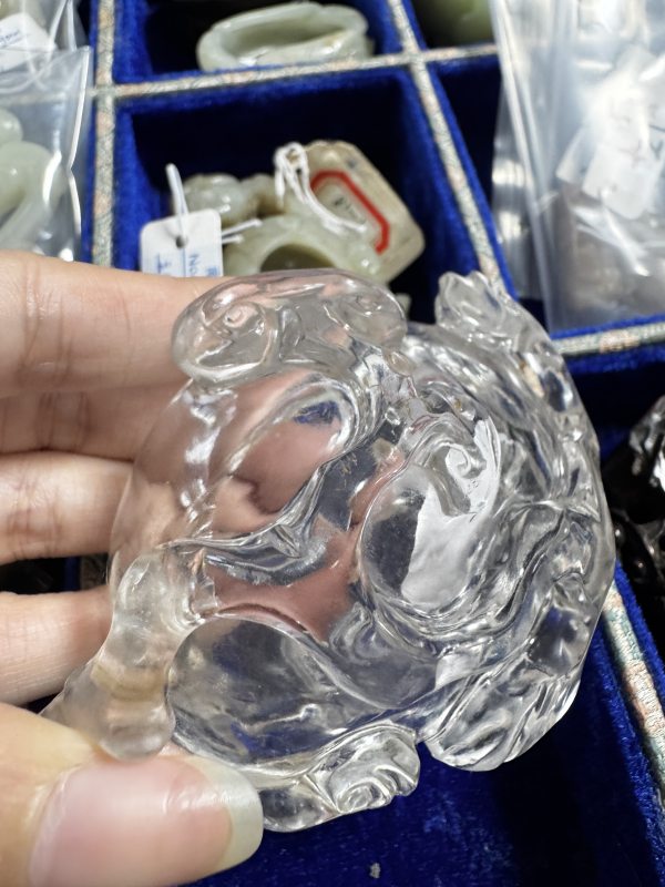 清 水晶灵芝洗配座、铜勺 - 图6