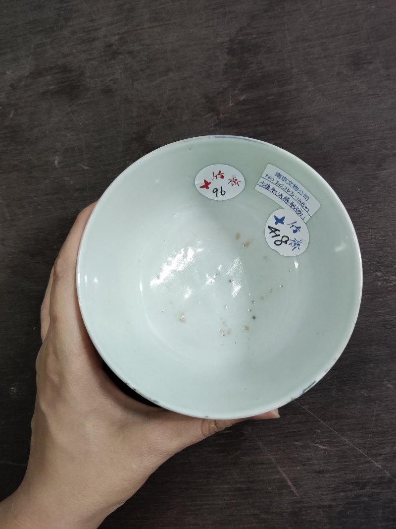 清 少维款浅绛彩山水碗 - 图2