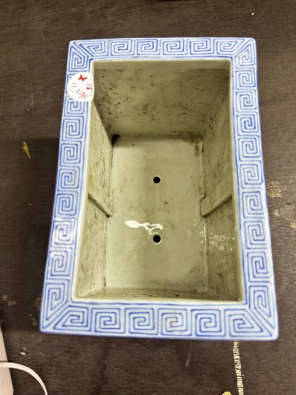 清 粉彩花鸟四方花盆一对 - 图9