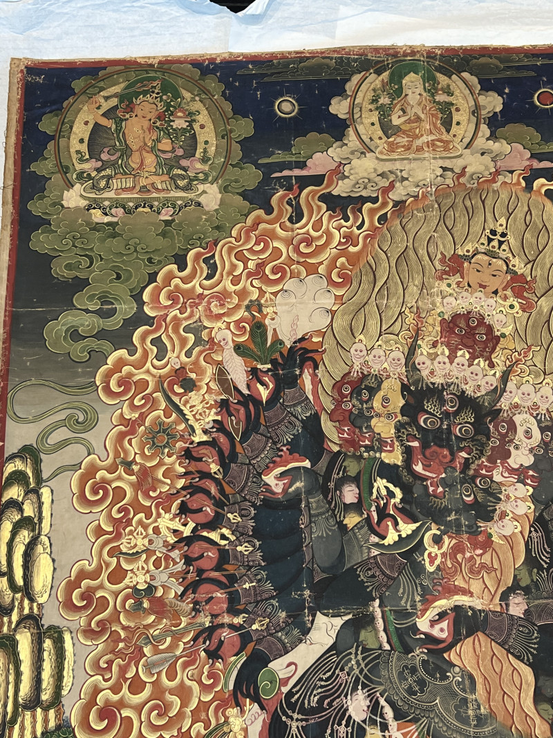 十八世纪 大威德金刚唐卡 - 图3