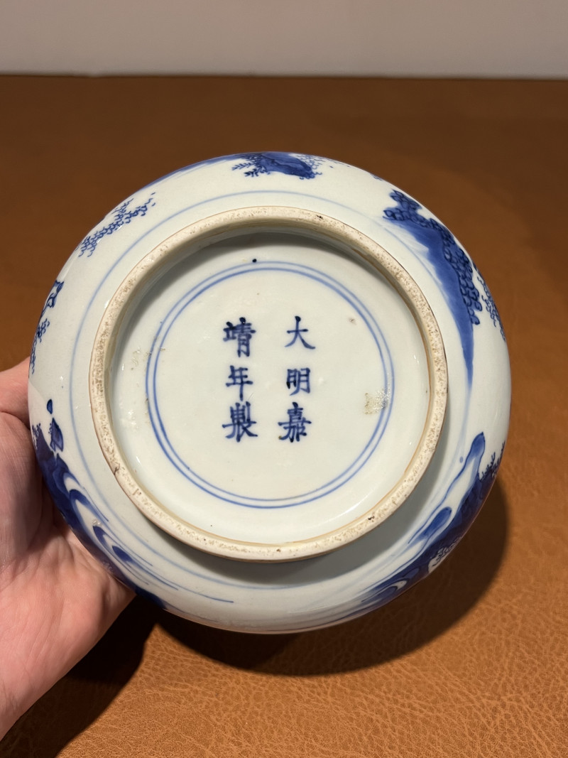 明崇祯 青花人物故事纹炉 - 图10