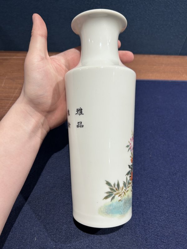 民国 粉彩花鸟图瓶 - 图4