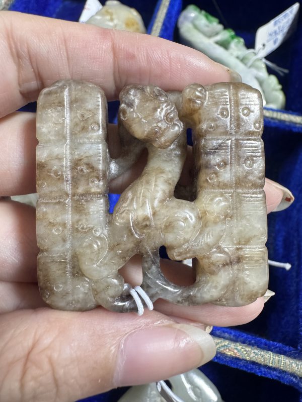 明 沁玉螭龙纹双管勒 - 图3