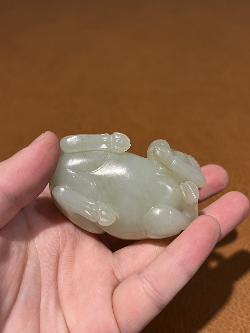 清 白玉牧童戏牛摆件 - 图8