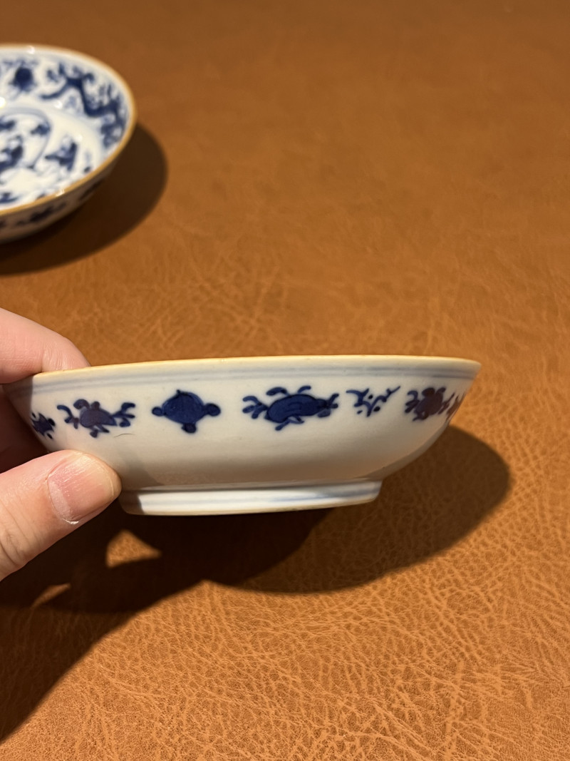 清 青花婴戏纹盘（一对） - 图8