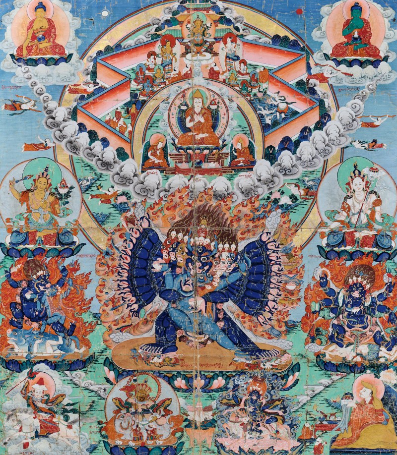 十八世纪 大威德金刚唐卡