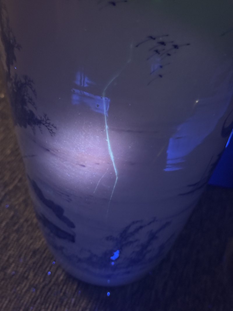 清康熙 青花山水人物纹观音瓶 - 图15