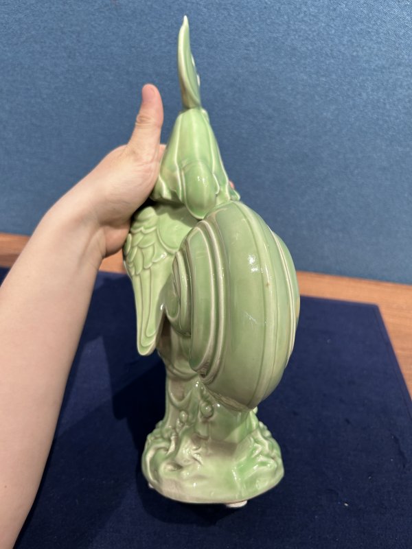 1950～60年作 曾龙升粉彩青釉雄鸡瓷塑 - 图7