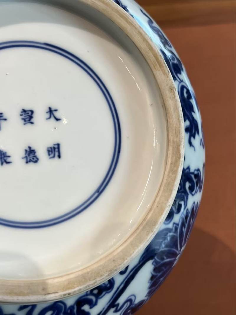 清康熙 青花缠枝莲纹长颈瓶 - 图10