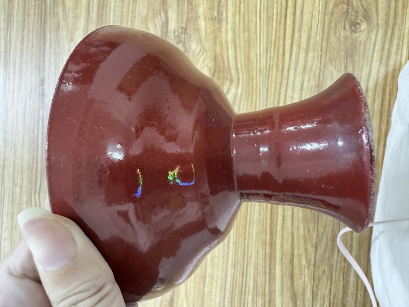 清 钧红釉高足碟 - 图5