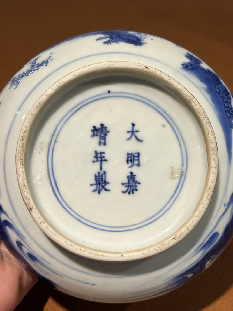 明崇祯 青花人物故事纹炉 - 图11