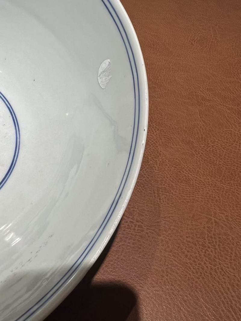明嘉靖 青花团鹤云纹大碗 - 图12