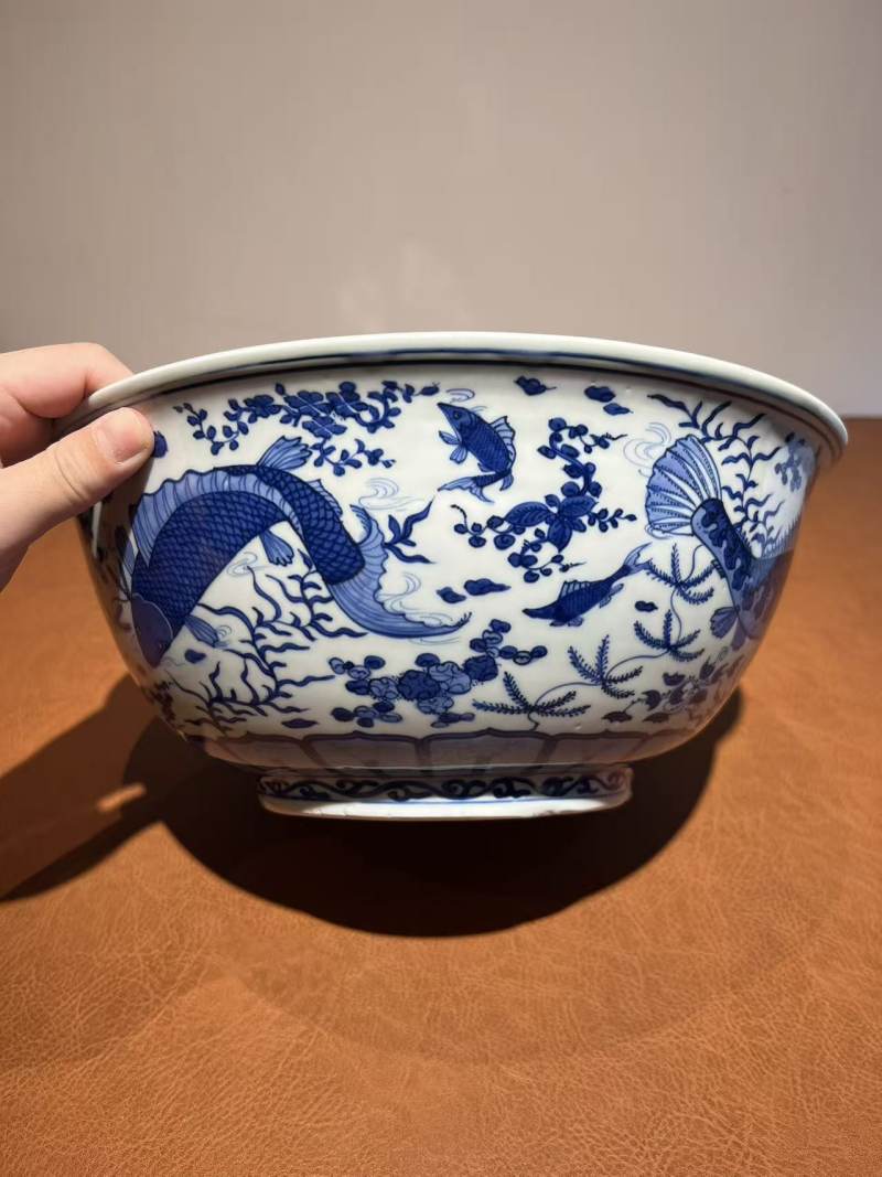 明万历 青花鱼藻纹大碗 - 图3
