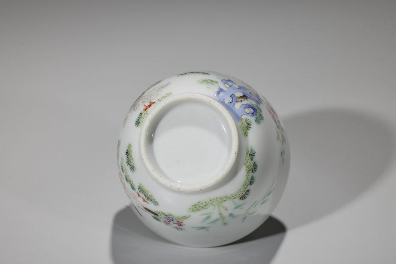 清同治  粉彩花鸟杯 - 图6