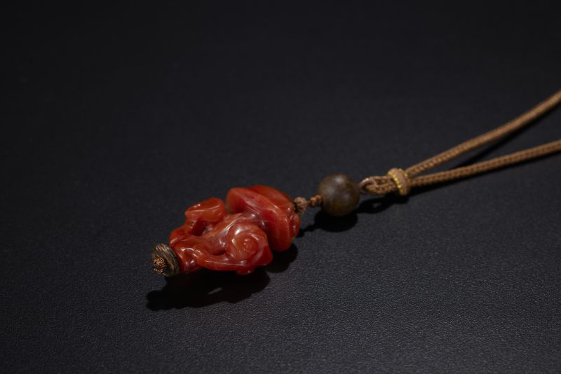 清  南红玛瑙灵芝项坠 - 图6