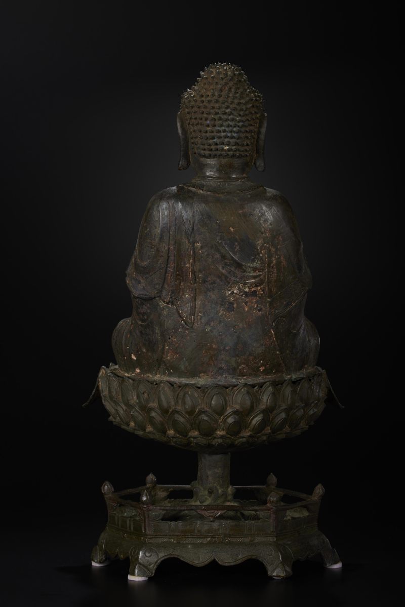 明代  铜莲花座佛像 - 图6