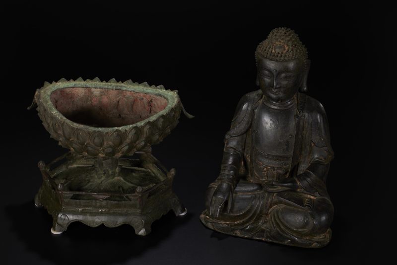 明代  铜莲花座佛像 - 图8