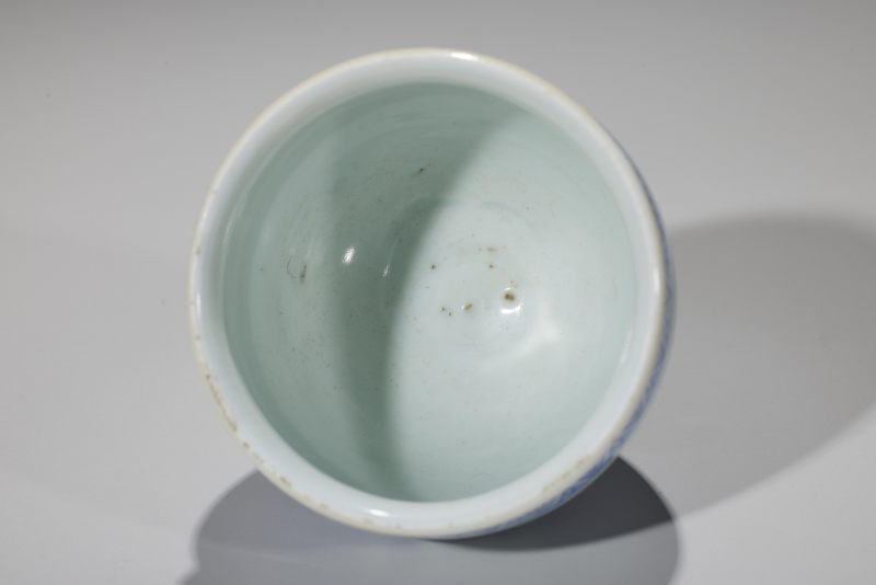 清康熙  青花瑞果纹鸡心水丞 - 图5