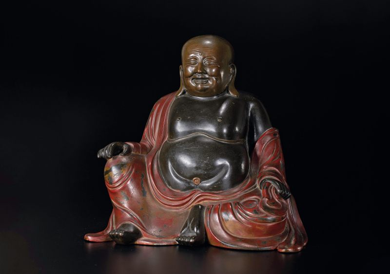 明  铜加彩弥勒佛