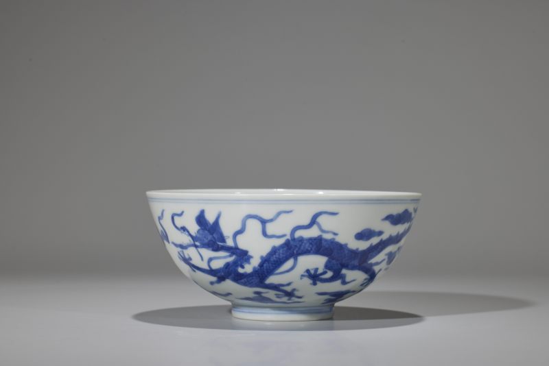 清同治  青花龙纹碗 - 图2