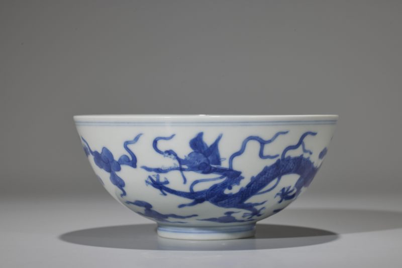 清同治  青花龙纹碗 - 图3