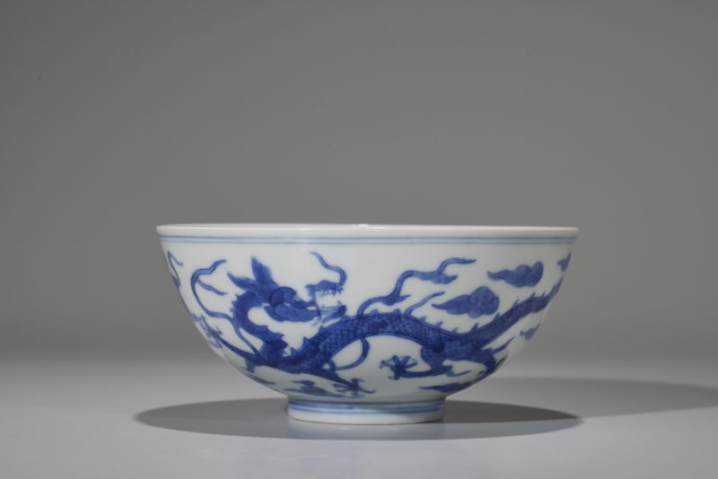 清同治  青花龙纹碗 - 图4