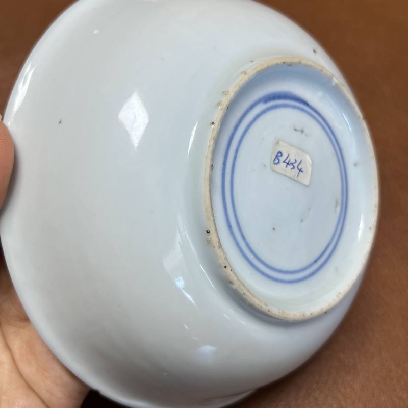 明 青花模印博古清供图浅碗 - 图8