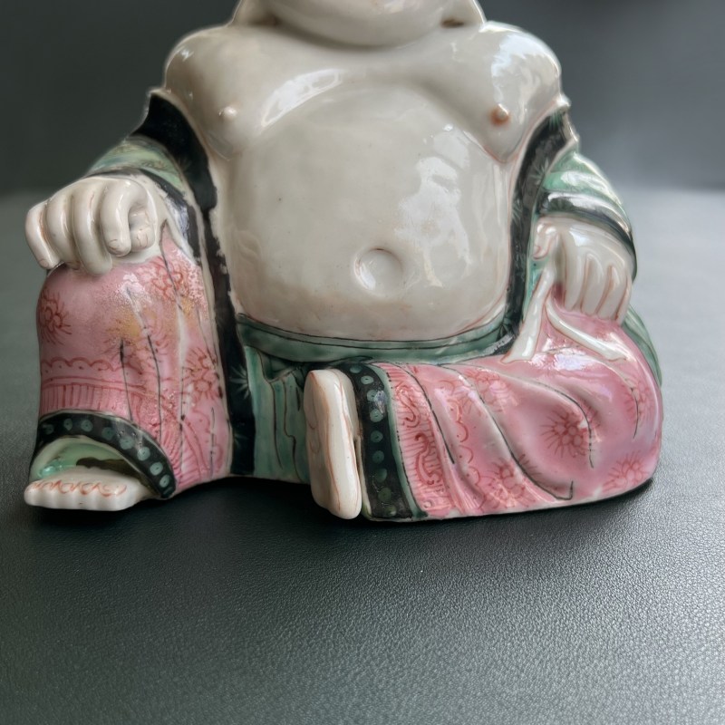 清雍正 粉彩瓷塑弥勒像 - 图11