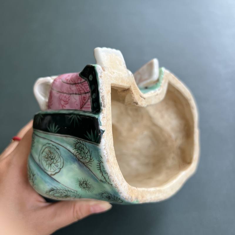 清雍正 粉彩瓷塑弥勒像 - 图16