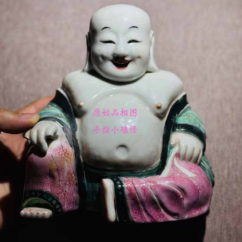清雍正 粉彩瓷塑弥勒像 - 图17