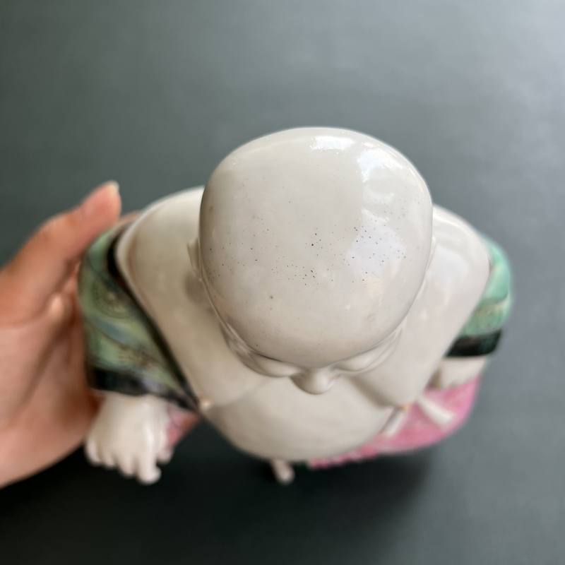 清雍正 粉彩瓷塑弥勒像 - 图6